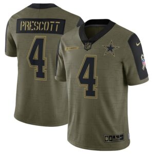 Nike dallas cowboys 4 prescoct green salute to service jersey.