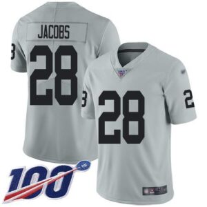 Oakland raiders 28 jacobs gray nike vapor vapor jersey.