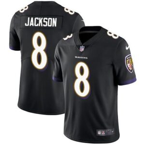 Baltimore ravens 8 jackson black nike limited vapor jersey.