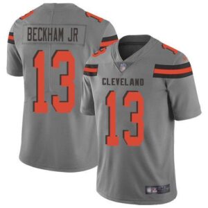 Cleveland browns 13 beckham jr gray nike limited vapor jersey.