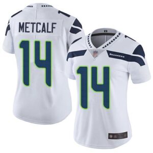 Women's seattle seahawks 14 mike metcalf white nike vapor elite limited jersey.