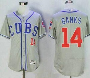 Chicago cubs 14 james banks gray cool base mlb jersey.