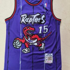 A toronto raptors jersey with the number 15 on it.