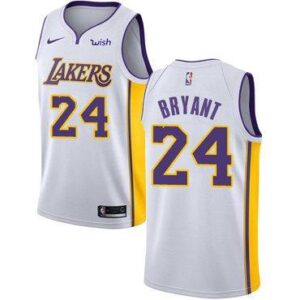 Nike los angeles lakers 24 bryant white swingman jersey.