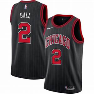 Nike chicago bulls 2 ball black swingman jersey.