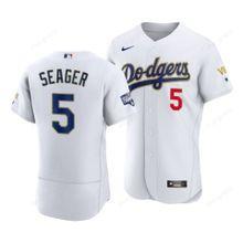 Los angeles dodgers 5 seager white nike mlb jersey.