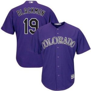 Colorado rockies 19 blackmon purple cool base mlb jersey.