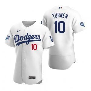 Nike los angeles dodgers 10 turner white mlb authentic jersey.