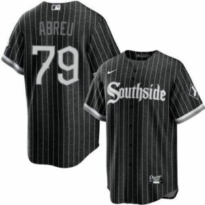 A black baseball jersey with the number 79 on it.