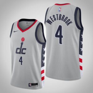 The nike washington wizards 4 gray swingman jersey.