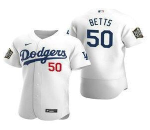 Los angeles dodgers 50 robert betts white nike mlb jersey.