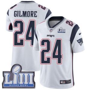 New england patriots 24 gilmore white nike super bowl xliii vapor jersey.