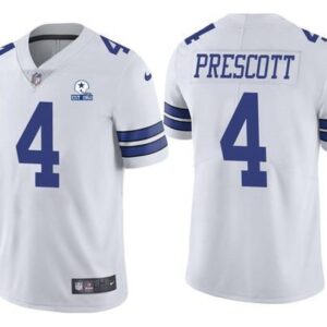 Dallas cowboys 4 prescott white nike vapor vapor elite jersey.