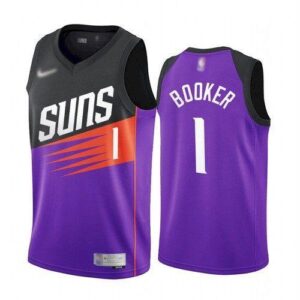 Nike phoenix suns 1 booker purple swingman jersey.