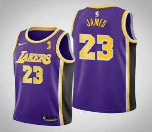 Nike los angeles lakers 23 james purple swingman jersey.