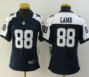 Nike dallas cowboys 88 lamb blue stitched women's nfl jersey.