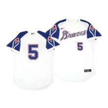 A baseball jersey with the number 5 on it.