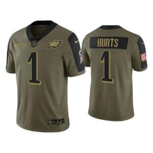 Philadelphia eagles 1 hunts green salute to service jersey.