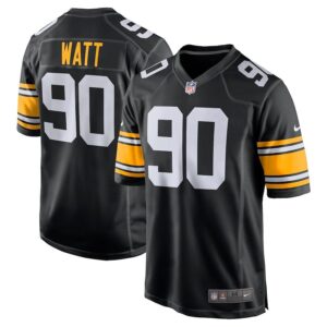 Men's pittsburgh steelers 90 watt black nike game jersey.