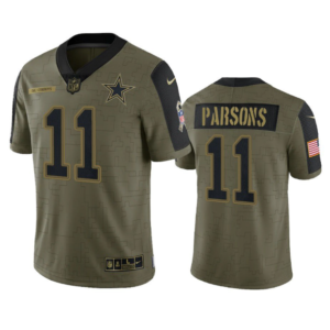 Nike dallas cowboys 11 parsons olive salute to service limited salute to service jersey.