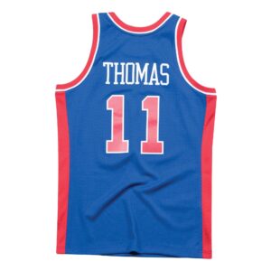 A blue and red jersey that says thomas 11.