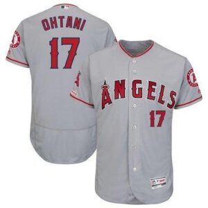 Los angeles angels 17 otani gray cool base authentic jersey.