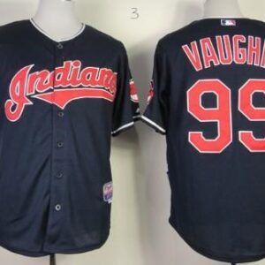 The cleveland indians 99 vaughn navy mlb jersey.