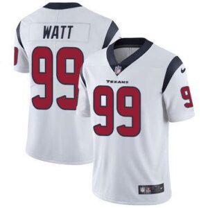 A white houston texans jersey with the number 99 on it.