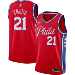 Nike philadelphia 76ers 21 emmudo red swingman jersey.