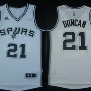 San antonio spurs 21 duncan white nba jersey.