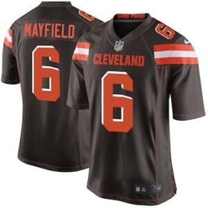 Cleveland browns 6 mayfield brown nike game jersey.