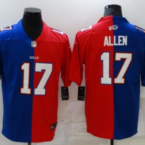 Nike patriots 17 allen red blue jersey.