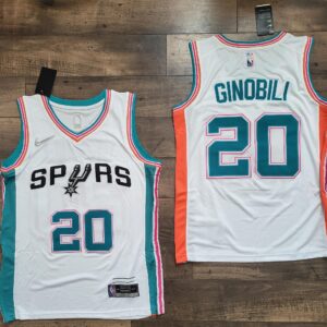 San Antonio Spurs #20 Manu Ginobili 2021-22 75th Anniversary Stitched City White Jersey