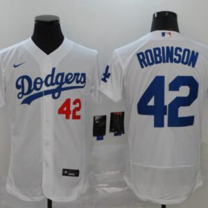 Los Angeles Dodgers #42 Jackie Robinson White Flex Base Stitched Jersey