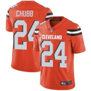Cleveland browns 24 chubb orange nike limited jersey.