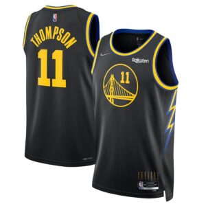 Golden state warriors 11 thomas thompson black swingman jersey.