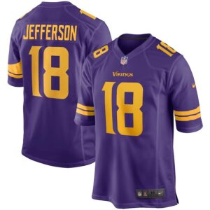 Minnesota Vikings 18 Justin Jefferson Purple Alternate Stitched Game Jersey