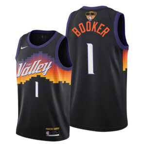 Youth Phoenix Suns #1 Devin Booker "The Valley" City Edition Stitched 2021 NBA Finals Bound Jersey