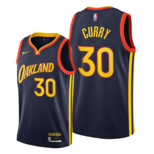 Golden State Warriors 30 Stephen Curry Stitched Navy 2020-21 City Edition Oakland Jersey