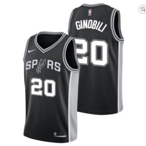 Nike San Antonio Spurs #20 Manu Ginobili Stitched Revolution Black Away Jersey.