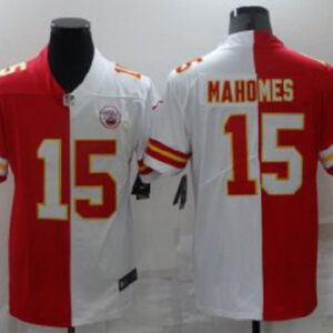 Kansas City Chiefs #15 Patrick Mahomes Nike Red Split Two Tone Vapor Limited Stitched Jersey