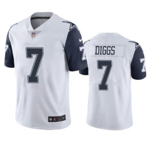 Dallas Cowboys 7 Trevon Diggs Nike Stitched White Color Rush Vapor Limited Jersey