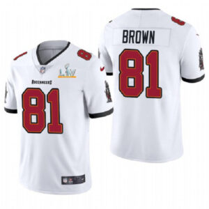 Tampa Bay Buccaneers 81 Antonio Brown White Jersey 2021 Super Bowl LV