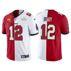 Tampa Bay Buccaneers 12 Tom Brady SB LV Stitched Home & Away Split Vapor Limited Jersey