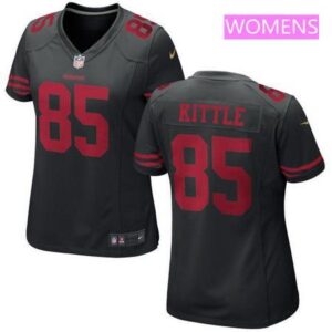 Women's nike san francisco 49ers 85 kitty black stitched nfl jersey.