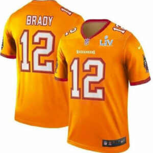 Tampa Bay Buccaneers 12 Tom Brady Creamsicle 2021 Super Bowl LV Jersey w/Captain "C" Patch