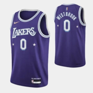 Los Angeles Lakers #0 Russell Westbrook Nike Purple 2021/22 Swingman Jersey - City Edition