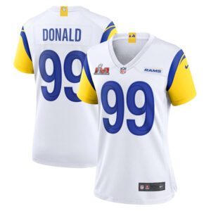 Ladies' Los Angeles Rams 99 Aaron Donald White SB LVI Vapor Untouchable Limited Stitched Jersey